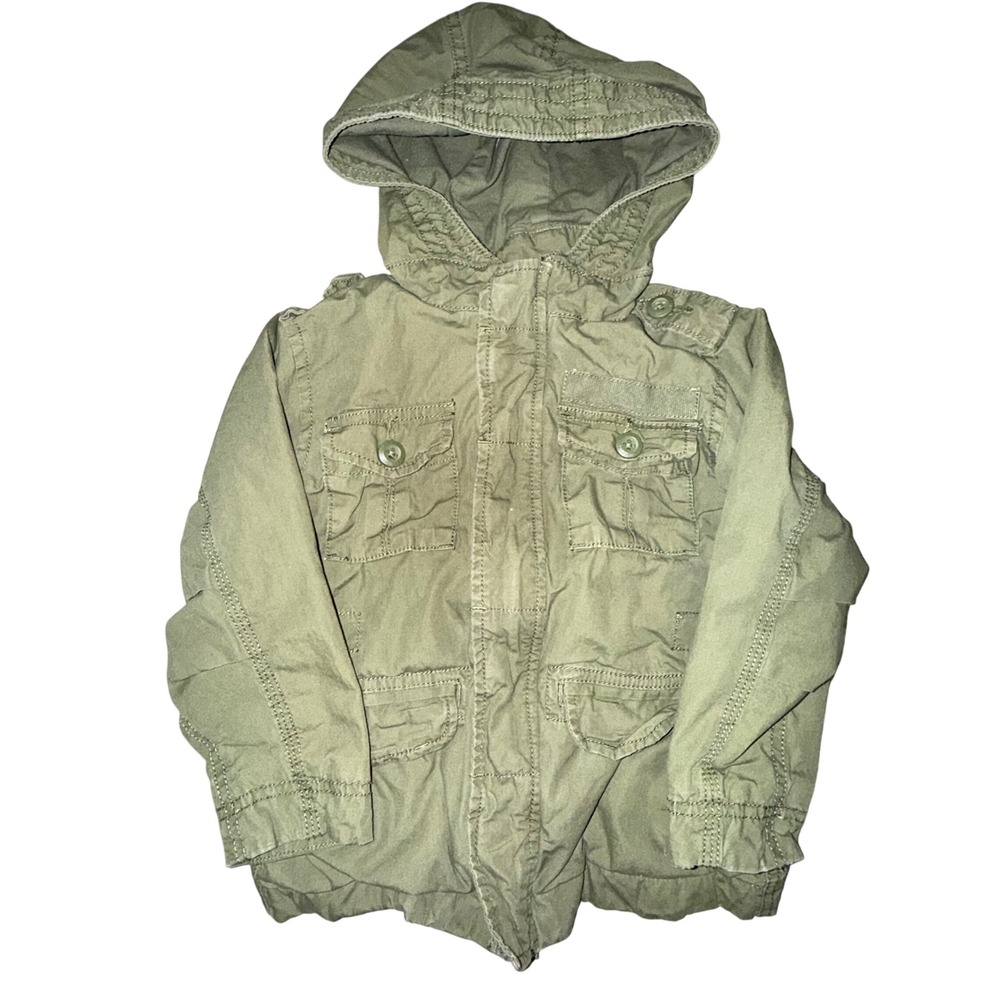 Baby Gap‎ Olive Green Hooded Utility Jacket Size 3 Years Fall